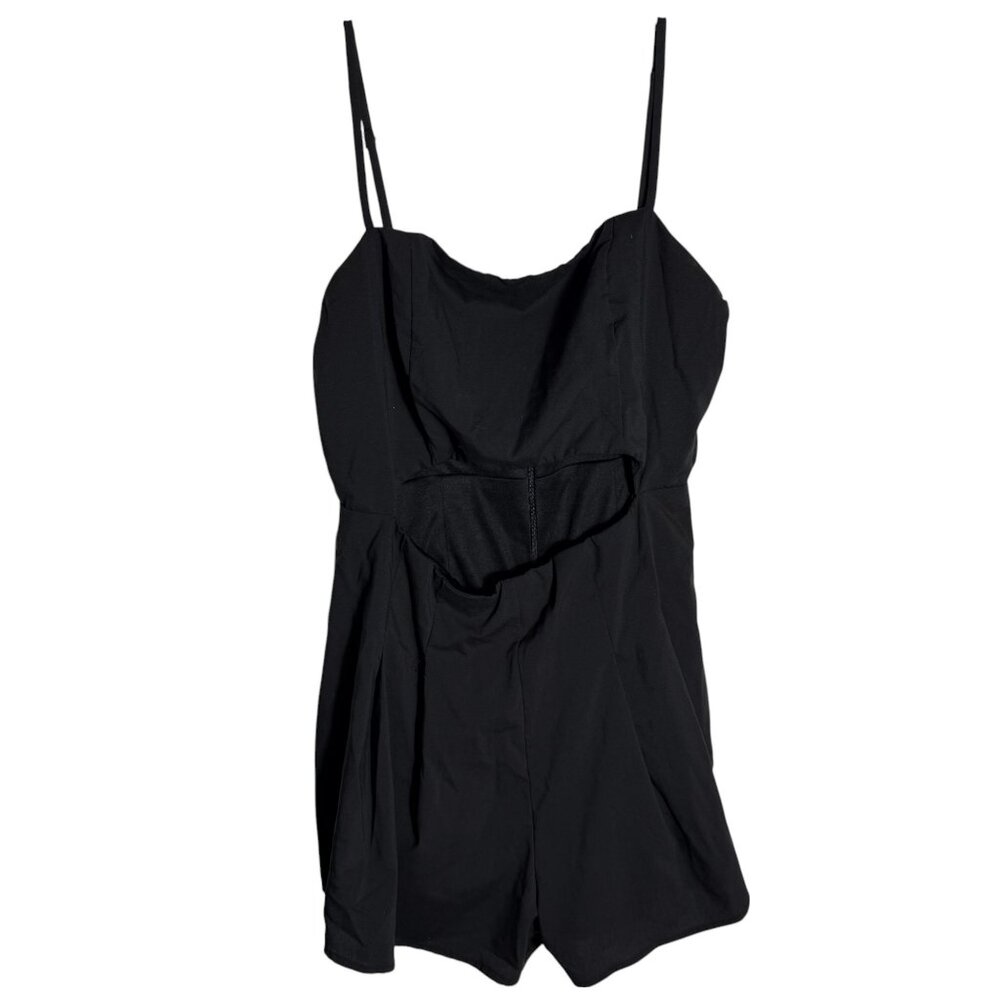 Mabel Black Cut Out Sleeveless Romper - Size L